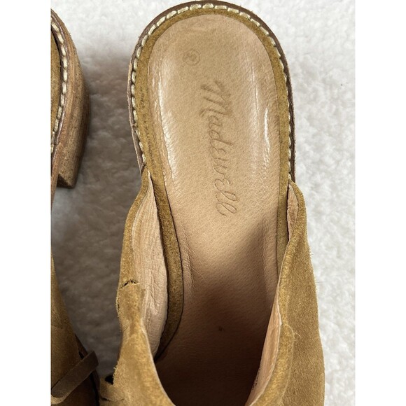 Madewell Mules Womens 8.5 Dani Fringe Suede Leather Heel Bootie Boho Preppy - Picture 2 of 11